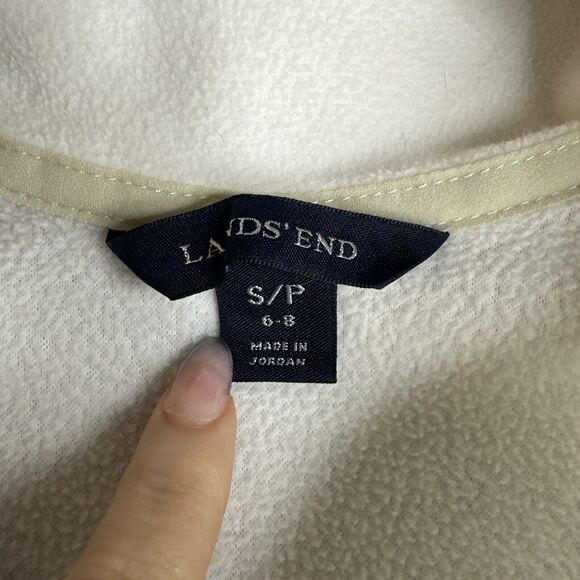 LANDS END PULLOVER WOMENS SZ S/P 6-8 CREAM 1/4 ZIP FLEECE TEXTURED - Picture 8 of 9